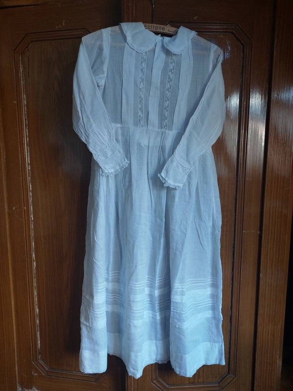 Antique Edwardian cotton batiste dress 1890s 1900… - image 1