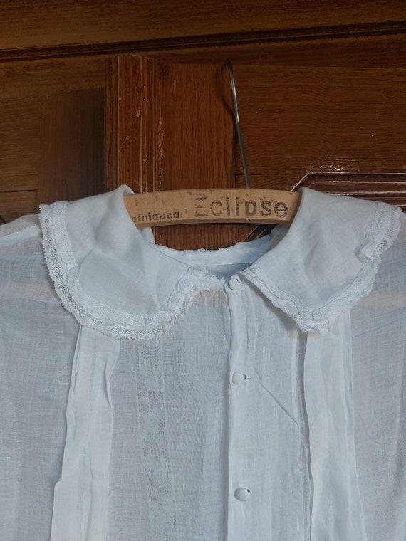 Antique Edwardian cotton batiste dress 1890s 1900… - image 8