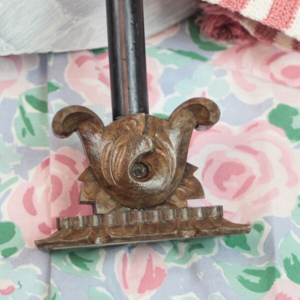 Vintage baroque candleholder carved wood ornate candle stick holder