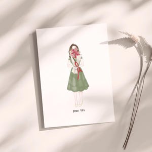 Carte aquarelle "Pour toi" avec enveloppe