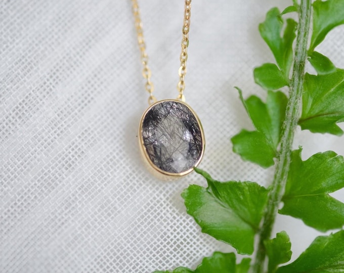 Elegant Gemstone Necklace - 8x10mm Stone, Solid 10k White and Yellow Gold, Chain Included