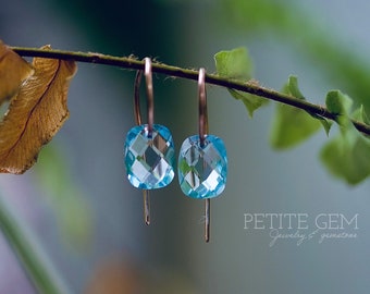 Handcrafted Natural Topaz Drop Earrings - Elegant Dangling Gemstone Delight