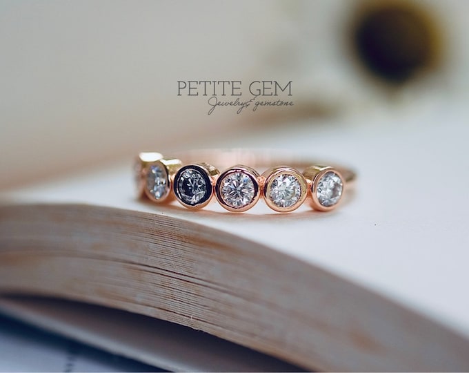 Handcrafted Multi-Stone Moissanite Gold Ring - A Unique and Sparkling Engagement or Wedding Ring