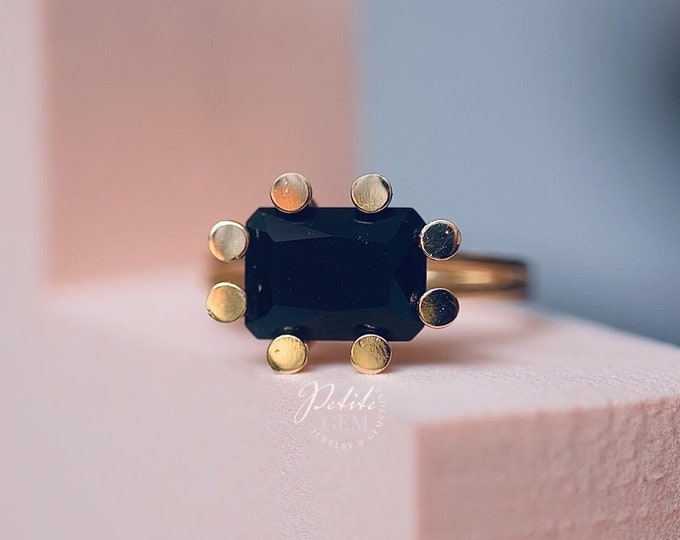 Handcrafted Black Tourmaline Gold Ring - Unique and Elegant