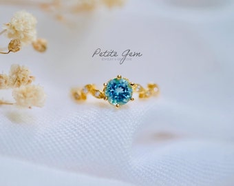 Topaz moissanite leaf ring gold design