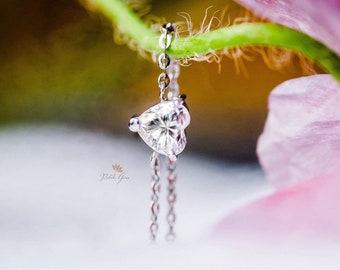 Heart Moissanite Bracelet - 6mm Stone, 10k Solid Gold