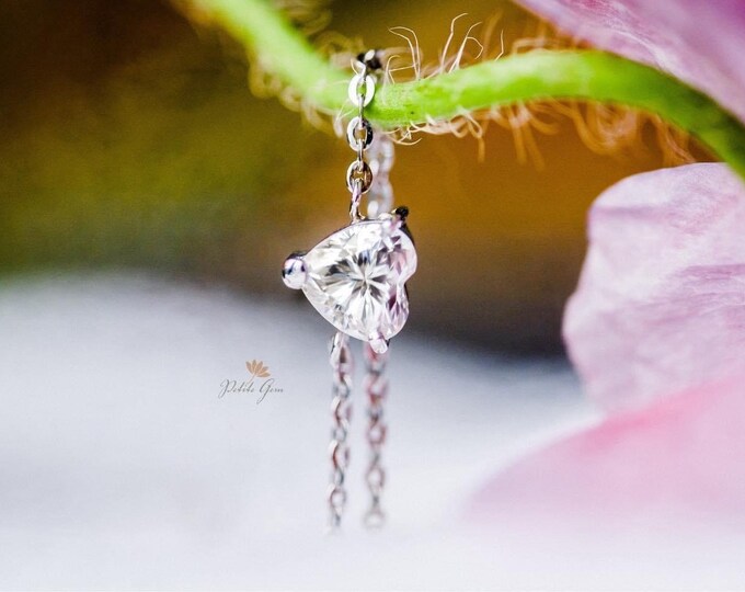 Heart Moissanite Bracelet - 6mm Stone, 10k Solid Gold