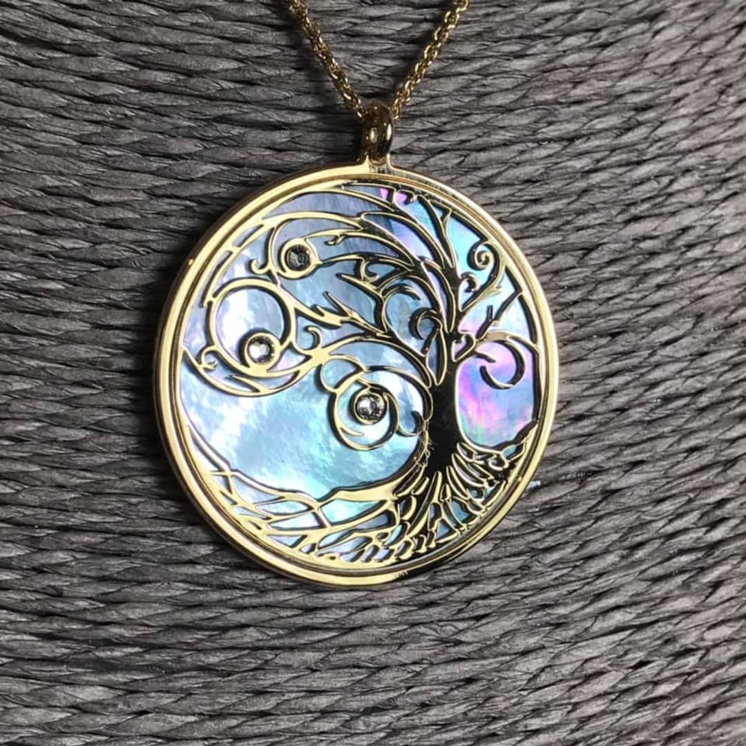 Bijoux fins pendentif arbre de vie en argent sterling 925 collier design végétal