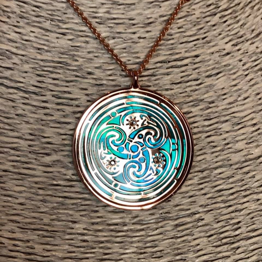 Ciondolo A Spirale Celtica In Argento Sterling 925 Massiccio, Ciondolo