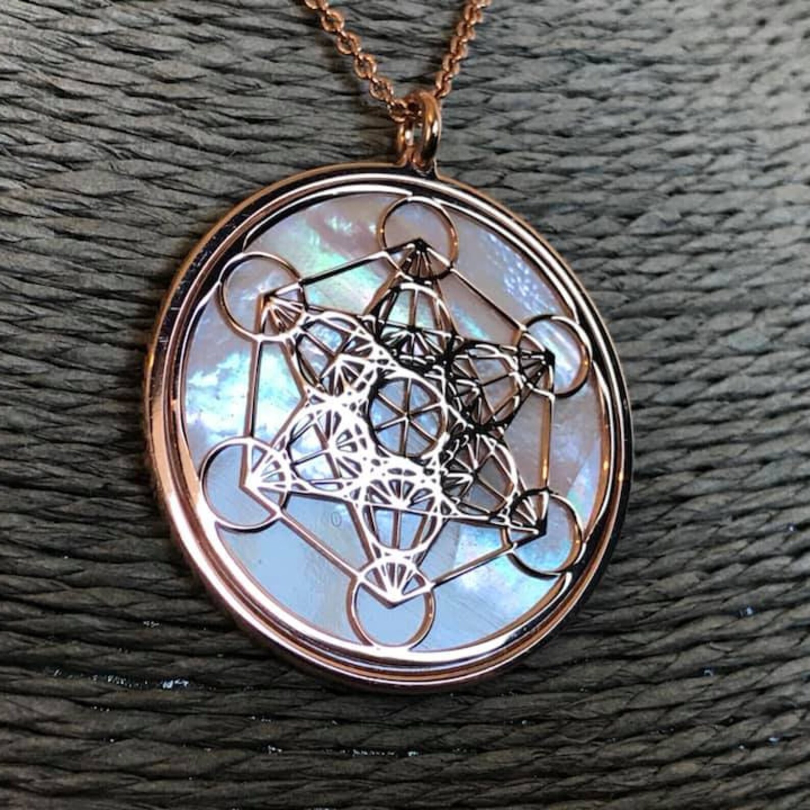 Metatron n Argento 925 E Madreperla Naturale, Goello Sprtuale Con