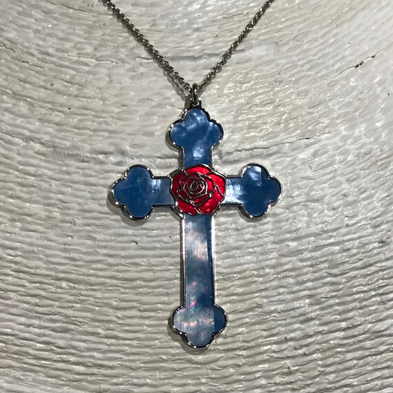 Rose Cross Symbol in 925 Silver and 