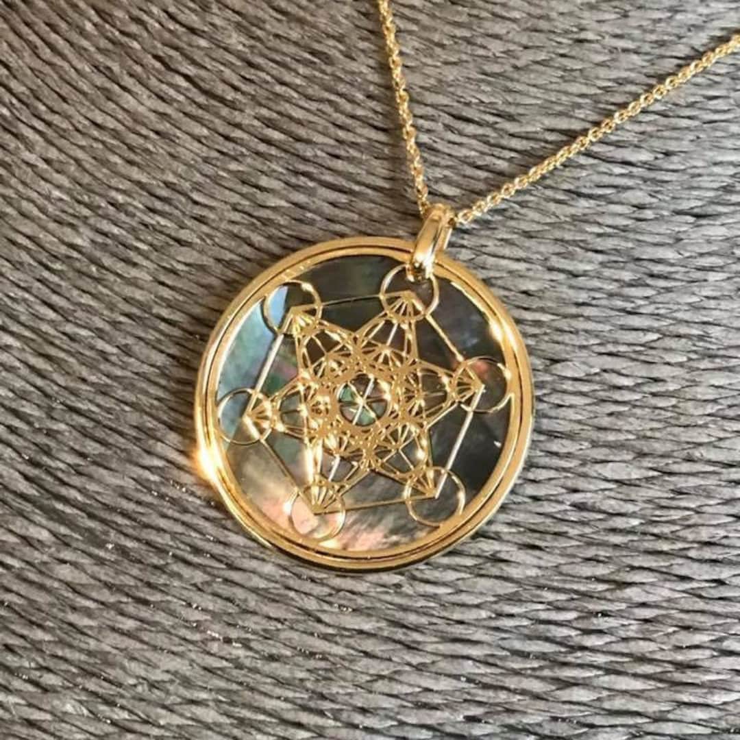 Metatron - Collana Con Ciondolo Cubo In Argento Sterling 925 - Geometria Sacra Per Donne E Uomini - Regalo Con Panno E Confezione