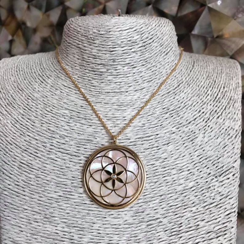 81stgeneration Collana Donna In Argento 925 Con Ciondolo Seme Della Vita | Gioiello Geometria Sacra Mandala | Catena 46 Cm Regalo Con Panno