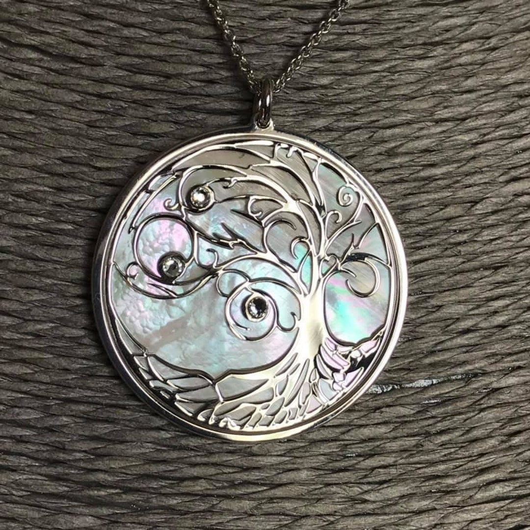 MATERIA Ciondolo Fiore Della Vita In Argento 925 - Diametro 32 Mm, Simbolo Di Energia Positiva, Gioiello Donna Con Scatola