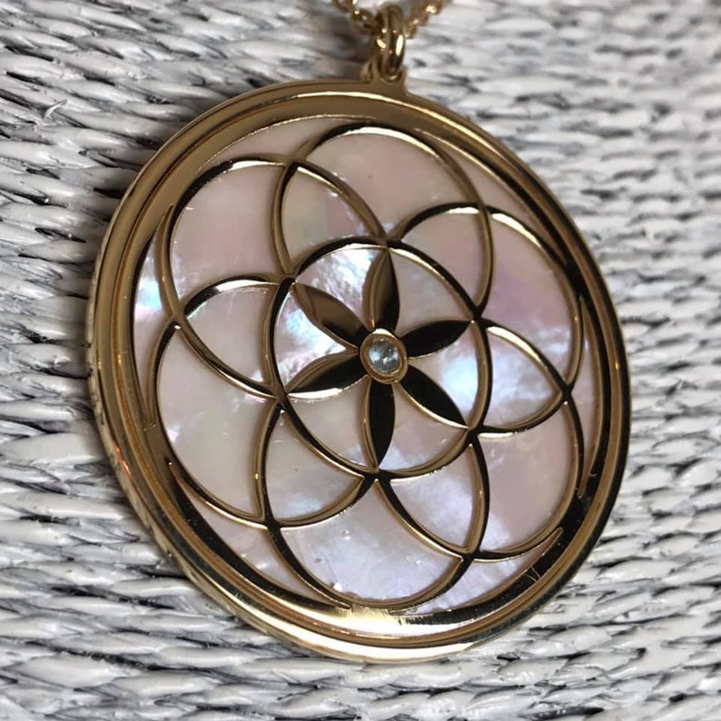 81stgeneration Collana In Argento 925 Con Ciondolo Seme Della Vita E Catena, Mandala Fiore, Gioiello Geometria Sacra Per Donna, In Confezione Regalo Con Panno Lucidante - 3