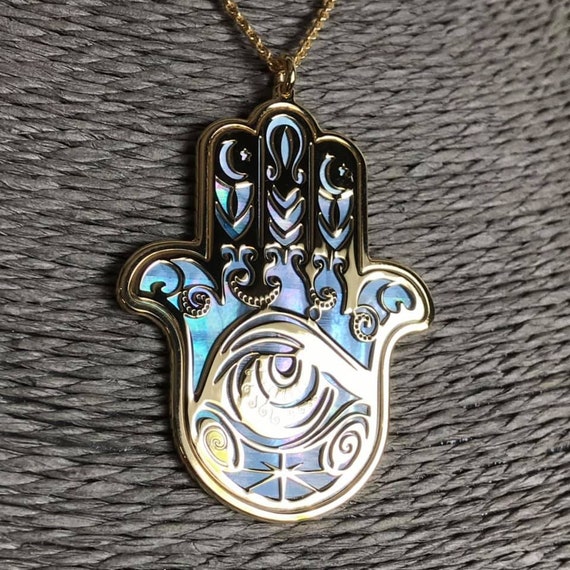 Kkjoy Collana Hamsa Mano Di Fatima Con Stella Di Davide – Acciaio Inox – Amuleto Protezione – Gioiello Donna E Ragazza