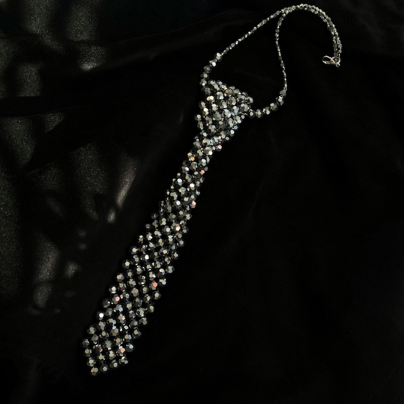 beaded necktie necklace