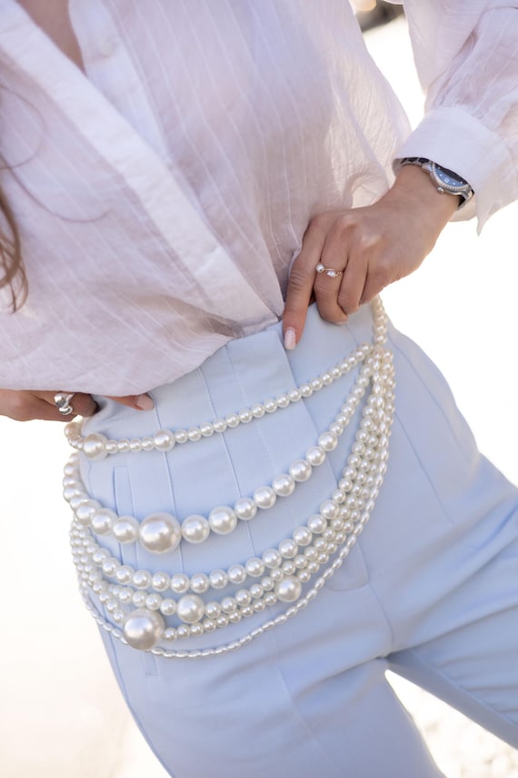 Elegant Pearl Belt, Belly Chain Belt, Layered Pearl Belt  display picture 1