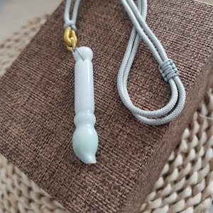 Calligraphy Brush Pendant Natural Type A Jadeite Jade