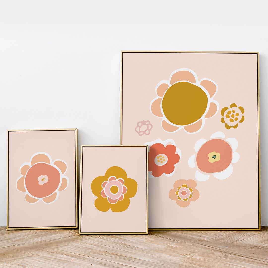 Blush Pink Floral Wall Art Set, Botanical Prints (instant Download ...