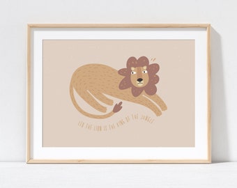 Lion Nursery Print - Kids Printable Wall Art - Boys Room Decor - Nursery Wall Art - Nursery Decor - African Animal Print - Digital Download