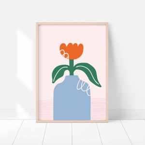 Floral Print, Printable Wall Art, Flower Print, Flower Abstract Art, Botanical Wall Decor, Minimalist Printable Art, Gallery Wall Art