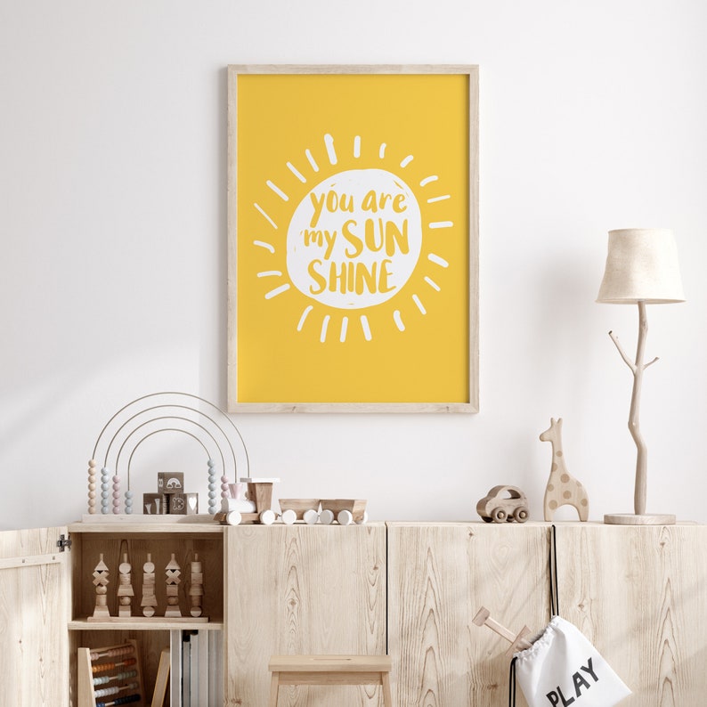 You are my Sunshine Quote Print PRINTABLE WALL ART, Yellow Mustard Art Prints, Baby Nursery Room Print, Unisex Bedroom, Baby Shower Gift image 5