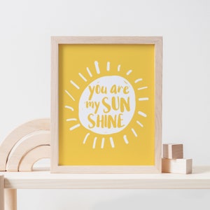 You are my Sunshine Quote Print PRINTABLE WALL ART, Yellow Mustard Art Prints, Baby Nursery Room Print, Unisex Bedroom, Baby Shower Gift image 4