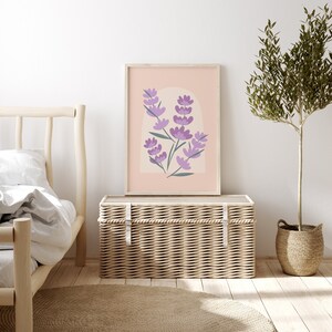 Floral Printable Art, Digital Download, Botanical Wall Decor, Purple Baby Nursery Room, Bedroom Decor, Lavender Floral Artwork, Kids Posters image 4