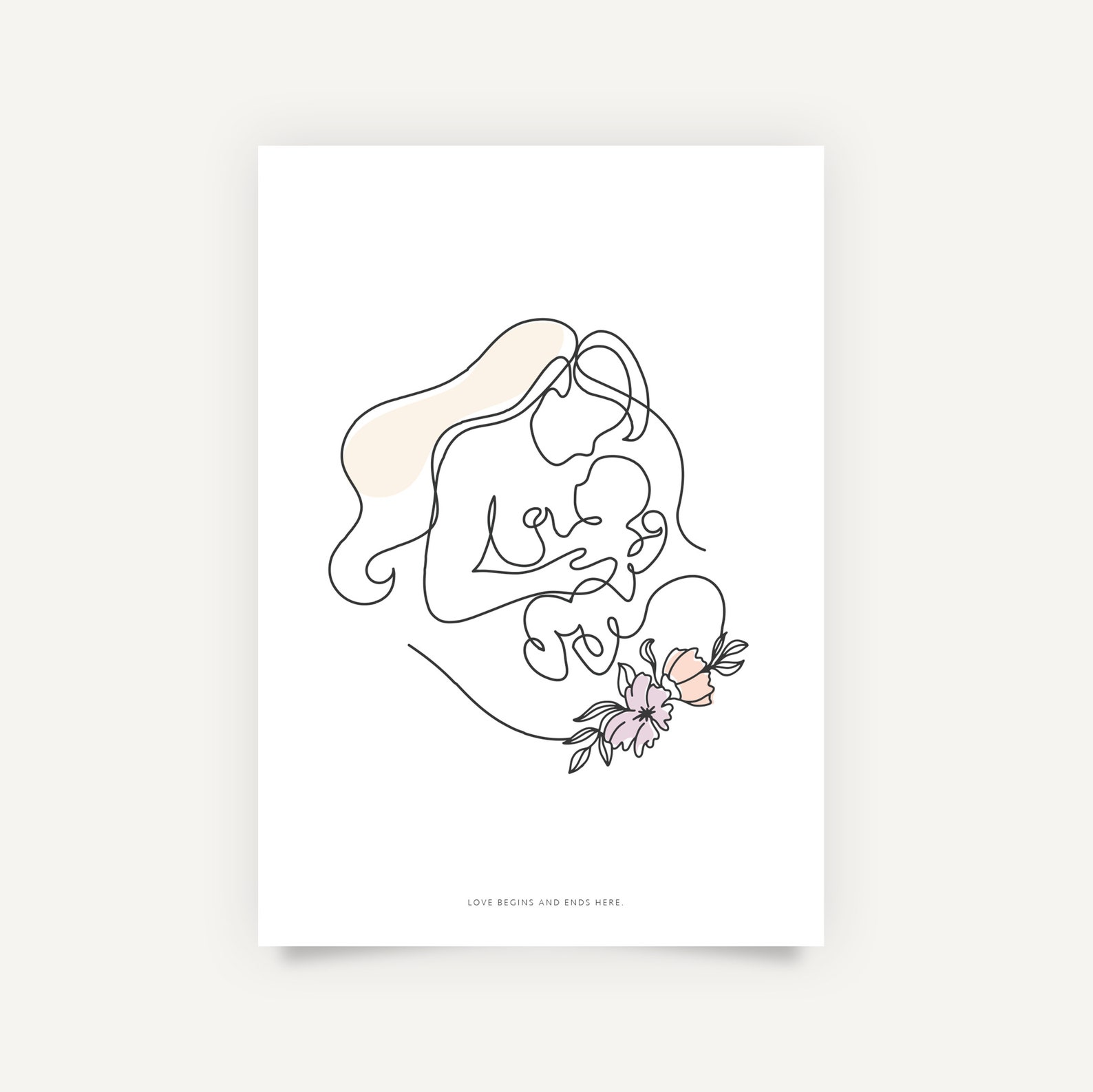 Mother and Baby Wall Art Motherhood Printable Art Minimal Etsy