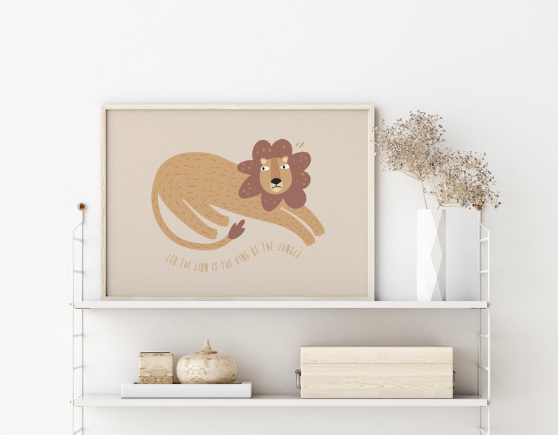 Lion Nursery Print Kids Printable Wall Art Boys Room Decor Nursery Wall Art Nursery Decor African Animal Print Digital Download image 4