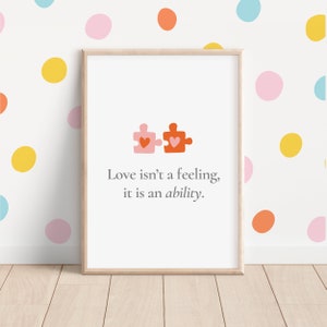 Minimalistic Love is an Ability - Modern Typography Wall Art - Inspirational Quote Print - Digital Download - Home Decor