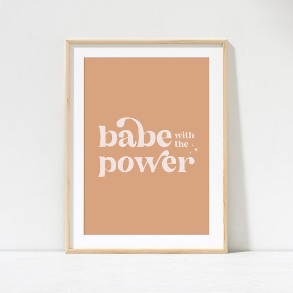 Babe with the Power Print // PRINTABLE WALL ART, Labyrinth Movie Quote, David Bowie, Inspirational Saying, Typography, Digital Download