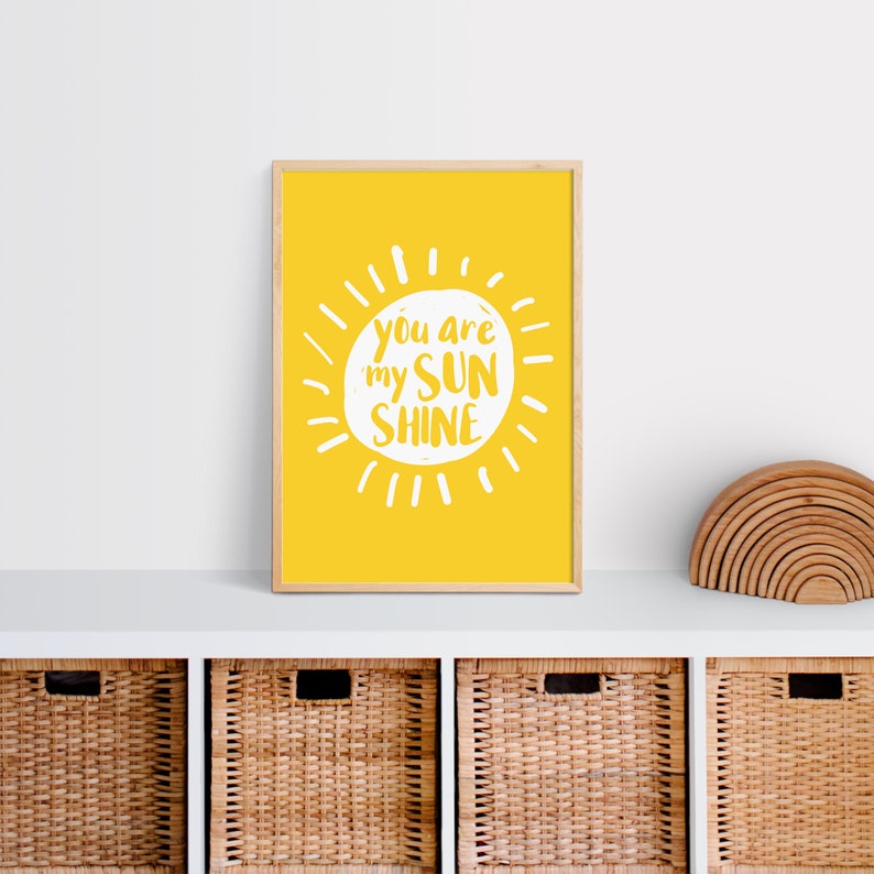 You are my Sunshine Quote Print PRINTABLE WALL ART, Yellow Mustard Art Prints, Baby Nursery Room Print, Unisex Bedroom, Baby Shower Gift image 6