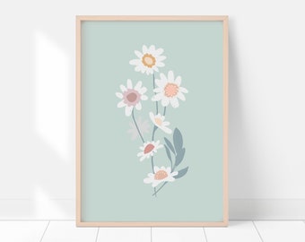 Bedroom Wall Decor - Pastel Flower Print - Printable Wall Art - Botanical Decor - Floral Art Print - Instant Download