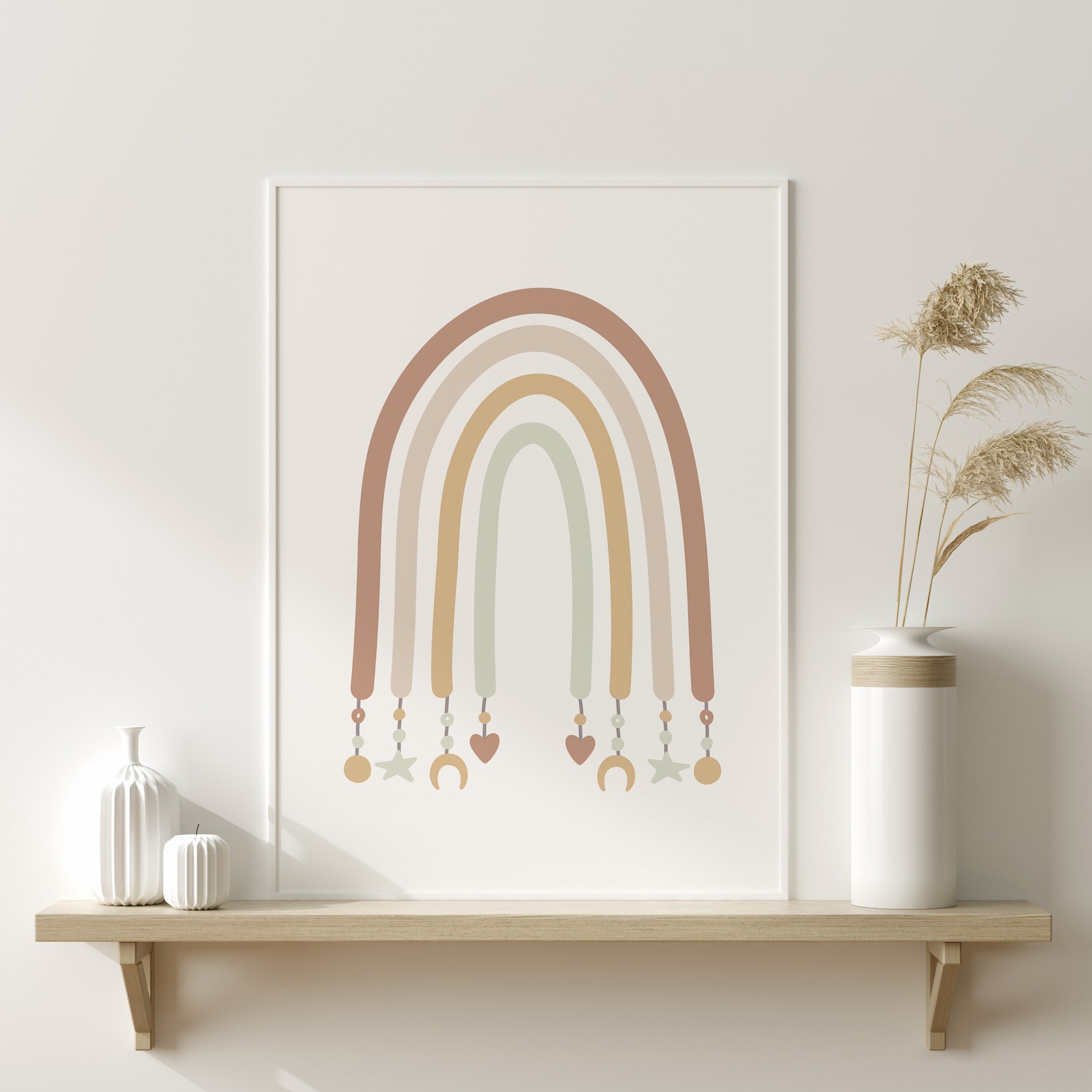 Boho Nursery Decor Rainbow Print Printable Wall Art Etsy UK