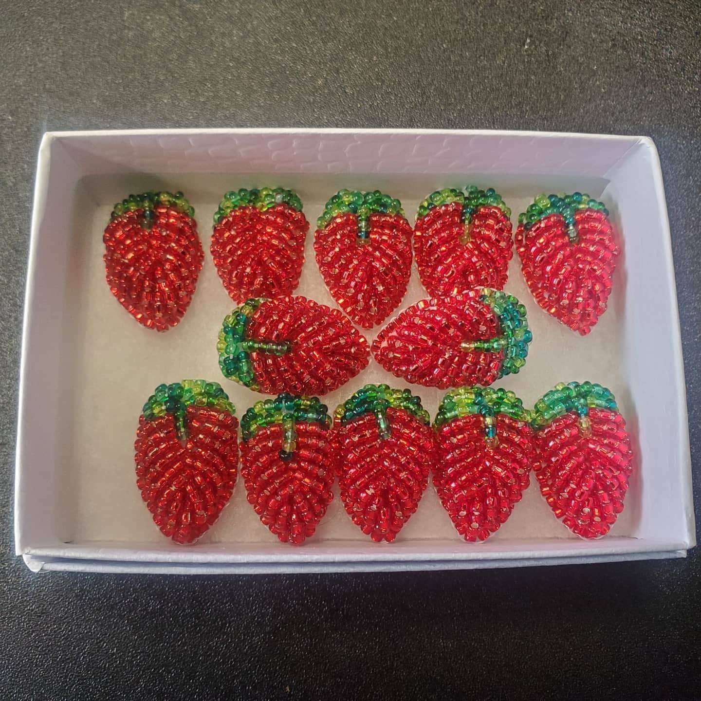 Native made raised beadwork strawberry stud seed bead earrings Etsy