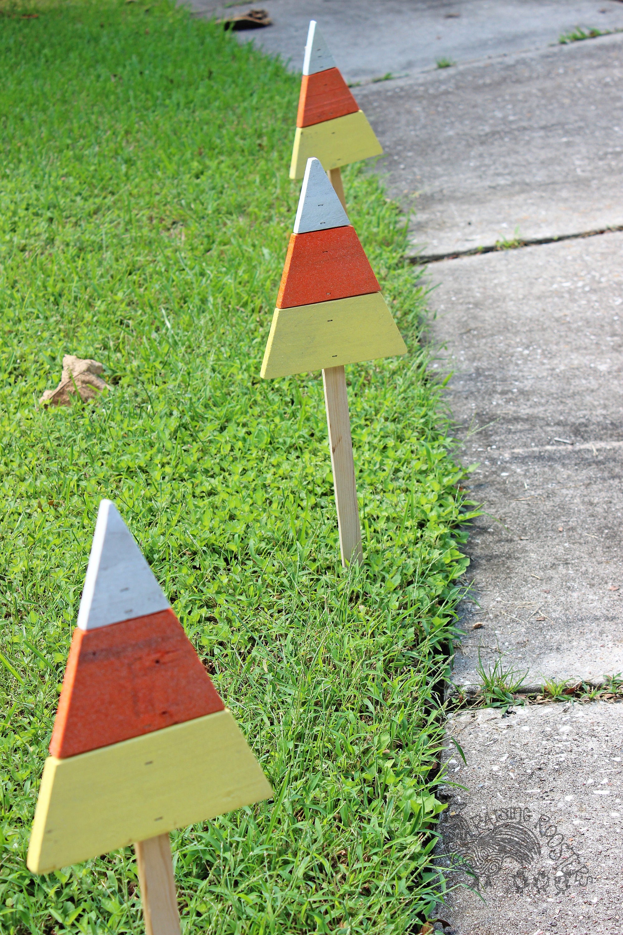Candy Corn Yard Stakes Halloween Yard Sign Halloween Etsy