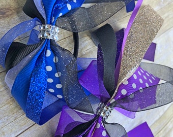 Glitter Ponytail Holder Streamer, Customized Bows, Cheer Bows, Softball Bows, Volleyball Bows, Team Hair Bows, Ponytail Hairbow
