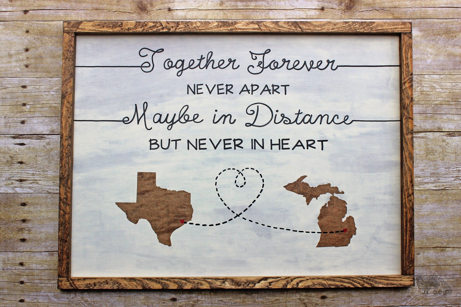 Two State Long Distance Sign Best Friends Sign Wood State | Etsy