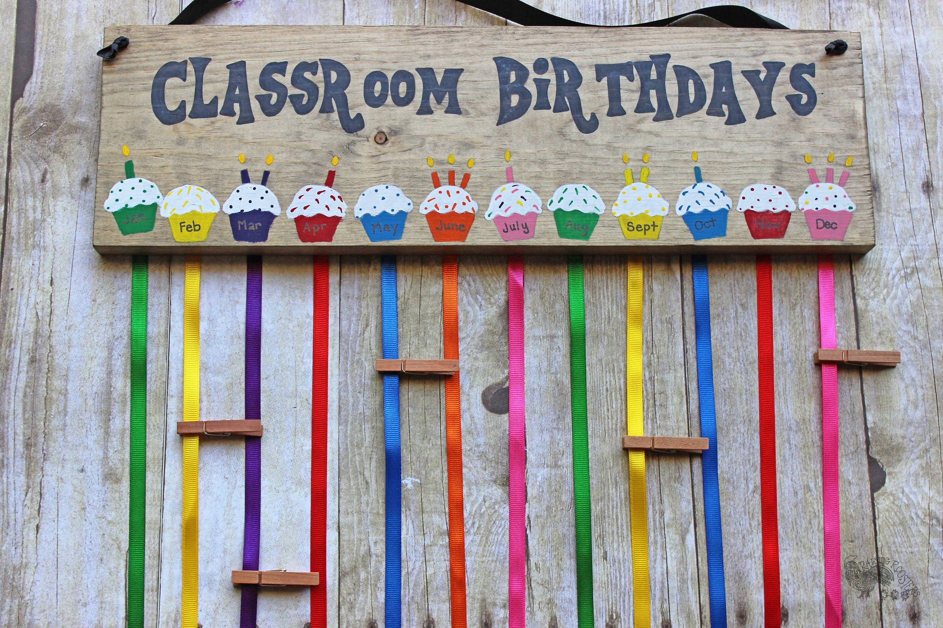 Handmade Classroom Birthday Chart: Colorful Cupcake Decor - Etsy