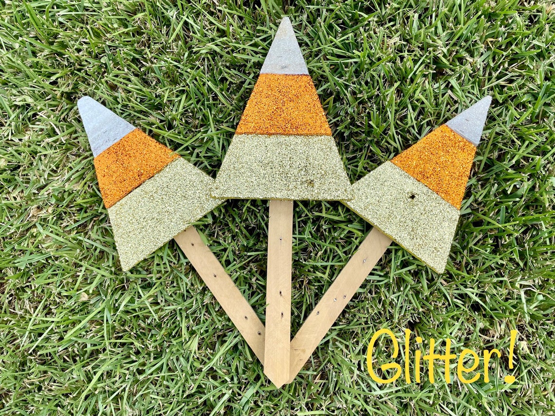Candy Corn Yard Stakes Halloween Yard Sign Halloween Etsy