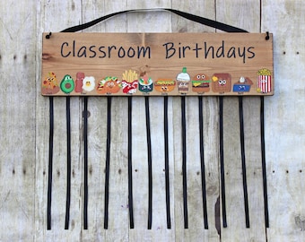 Food Calendar- Classroom Birthday Calendar- Birthday Chart- Perfect for all Foodie Teachers!