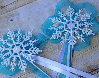 Snowflake Wands- Frozen Wands- Snow Princess- Frost Queen- Make Great Party Favors- Costume Accessory