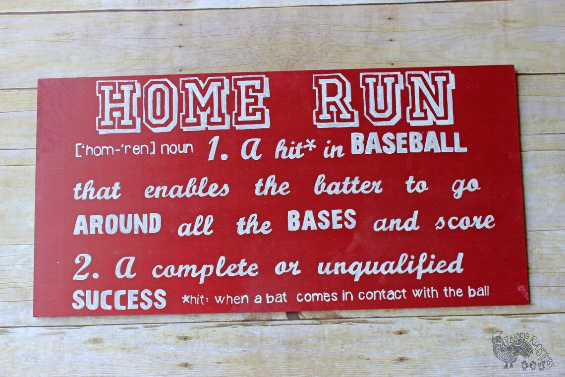 Home Run Definition Wood Sign Boys Room Perfect for Any Etsy
