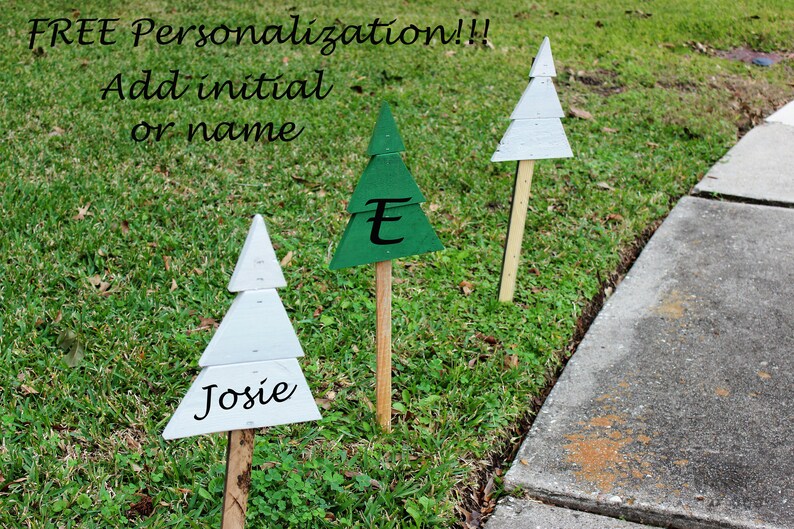 Christmas Tree Yard Stakes Outside Christmas Decorations Etsy