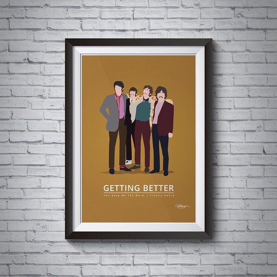 Getting Better The Beatles | Etsy The beatles pillow | Etsy