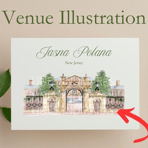 TPC Jasna Polana - Venue Illustration - digital watercolor for download