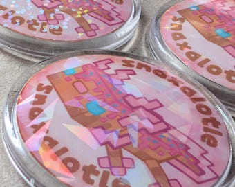 Snaxalotle donut sparkly badge