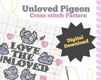 Unloved Pigeon Cross Stitch Pattern - Bird Design (Digital Download)